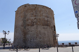 image of one of the towers in Alghero Sardinia Italy