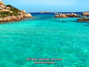 sea and beaches of la maddalena island on Freedom board with emerald cruises private tour